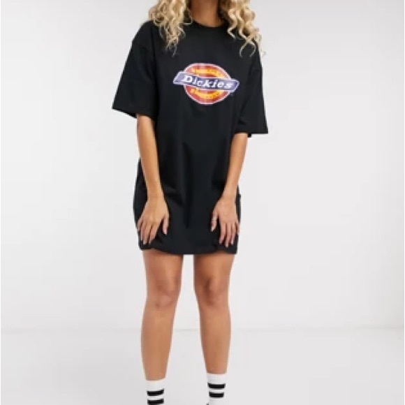 Dickies Dresses & Skirts - Dickies Black Logo Tee Shirt Dress